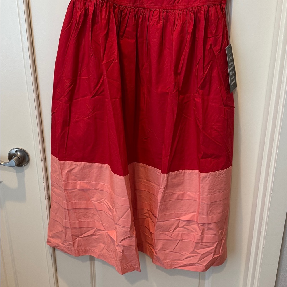 Tuckernuck Poppy and Coral Colorblock Cotton Elsie Dress in Large - Picture 11 of 14